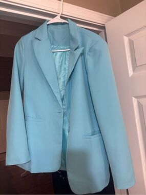 Light Blue Women's Tailored Blazer - Brand Unspecified